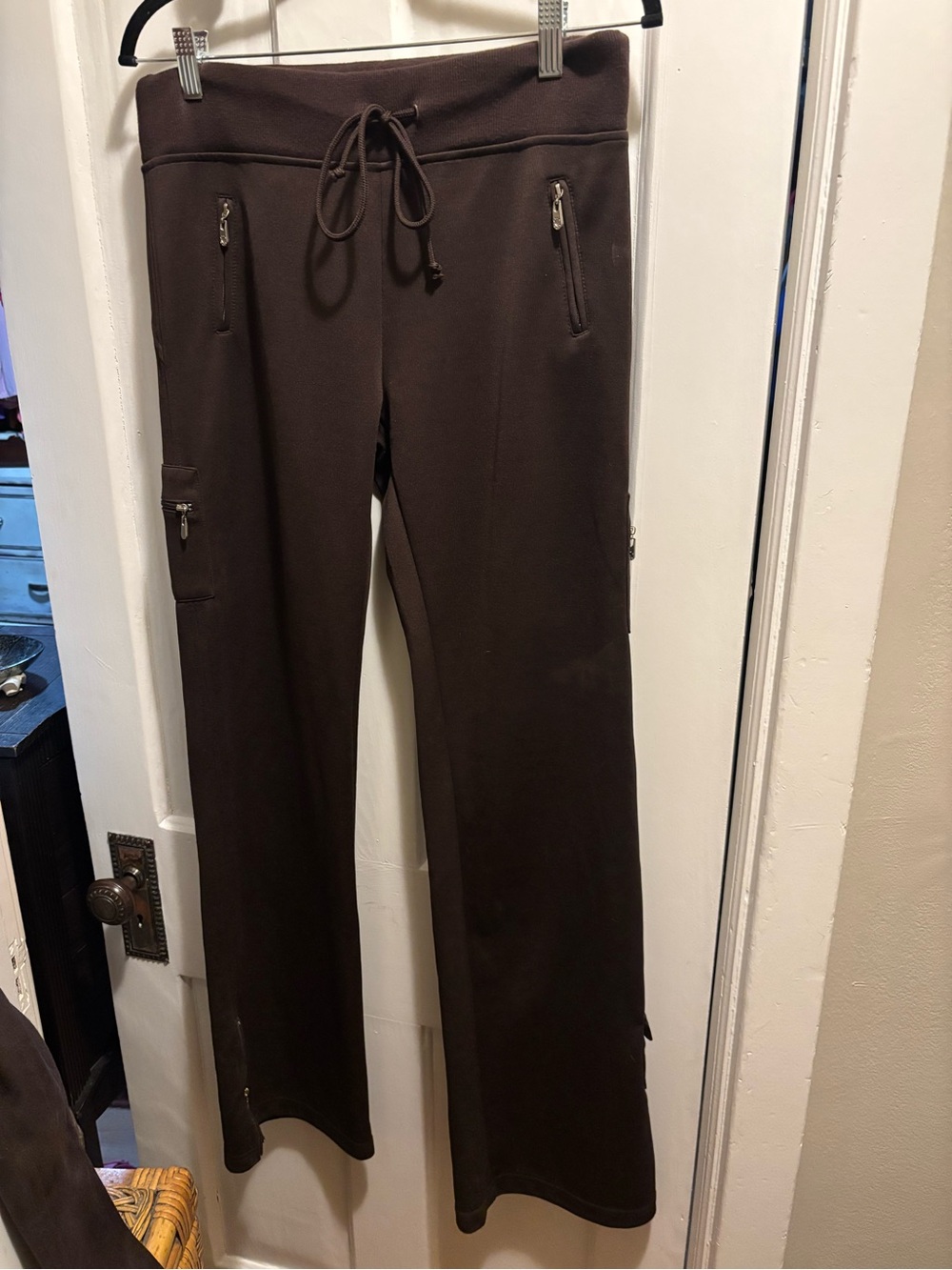 Women’s BCBG Brown Drawstring Casual Cargo-like w/Bling Pants